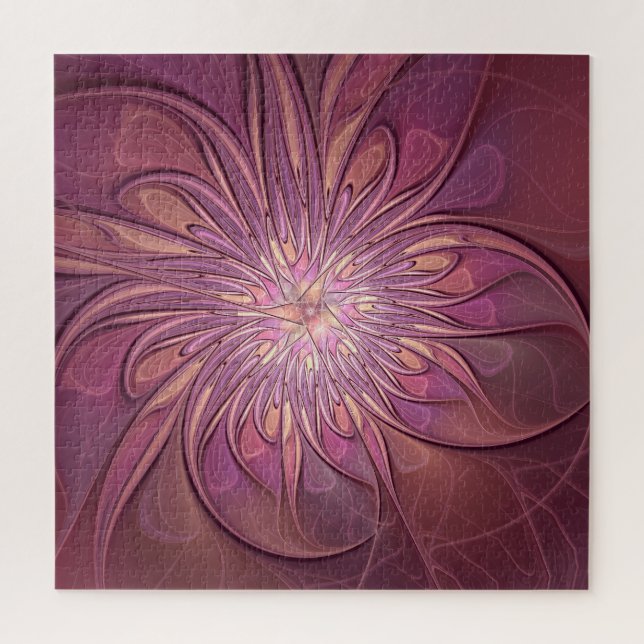 Quebra-cabeça Arte floral fractal moderno abstrato cores de frut (Vertical)