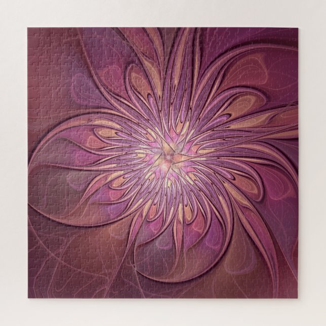 Quebra-cabeça Arte floral fractal moderno abstrato cores de frut (Vertical)