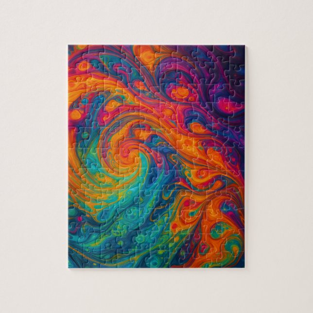 Quebra-cabeça Arte Fluida Vibrante (Vertical)