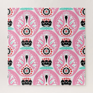 Quebra-cabeça Arte Folclórica Escandinávia: Sem Costura Nórdica.