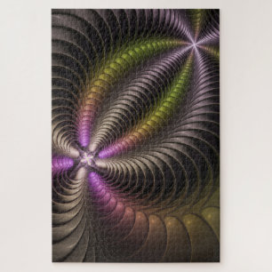 Quebra-cabeça Arte Fractal 3D Colorida abstrato brilhante