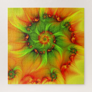 Quebra-cabeça Arte Fractal Abstrato Colorida Psicodélica