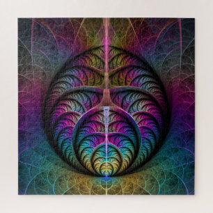 Quebra-cabeça Arte Fractal Abstrato com Padrão Trippy