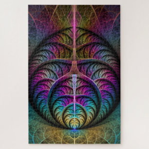 Quebra-cabeça Arte Fractal Abstrato com Padrão Trippy