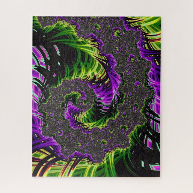 Quebra-cabeça Arte Fractal Espiral Espiral Psicodélica Eclética (Vertical)