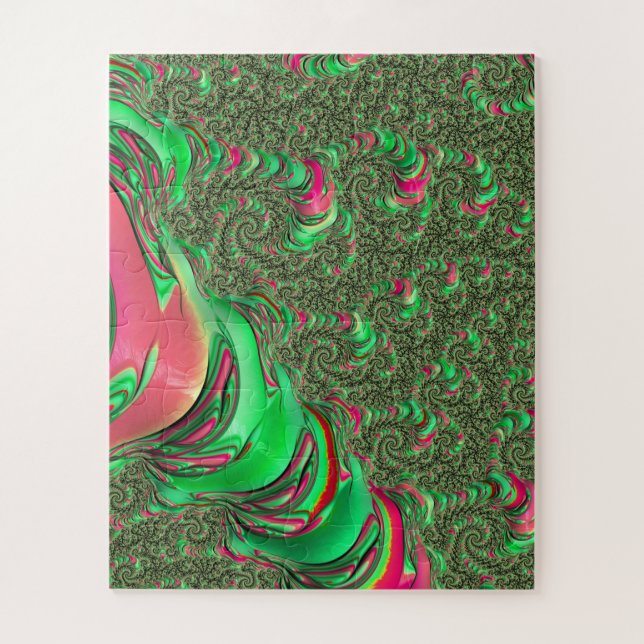 Quebra-cabeça Arte Fractal Espiral Groovy Psicodélico Funky Trip (Vertical)