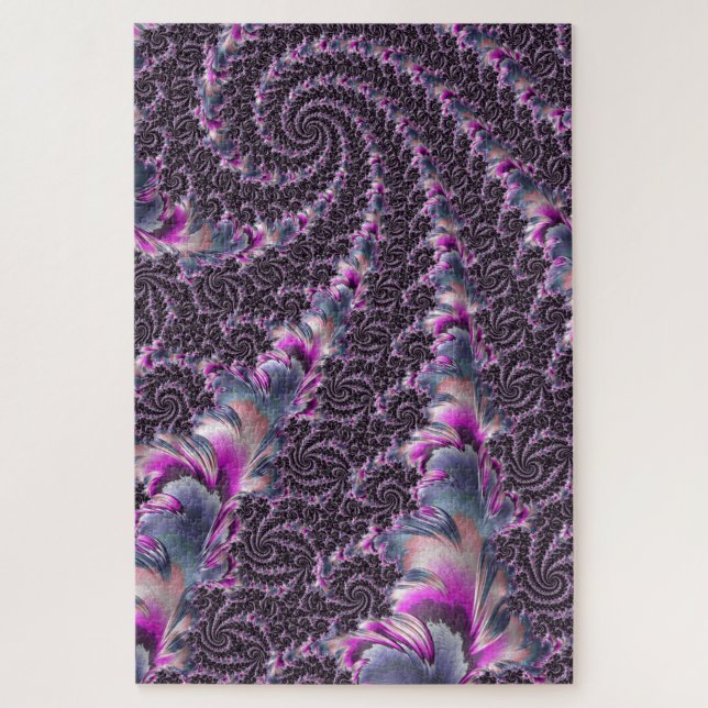 Quebra-cabeça Arte Fractal Espiral Psicodélico Groovy Funky (Vertical)