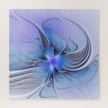 Arte fractal moderna abstrata azul lavanda