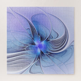 Quebra-cabeça Arte fractal moderna abstrata azul lavanda