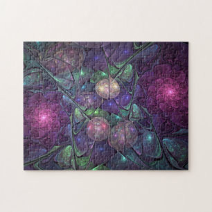 Quebra-cabeça Arte Fractal Moderna Abstrato de Brilhante Colorid