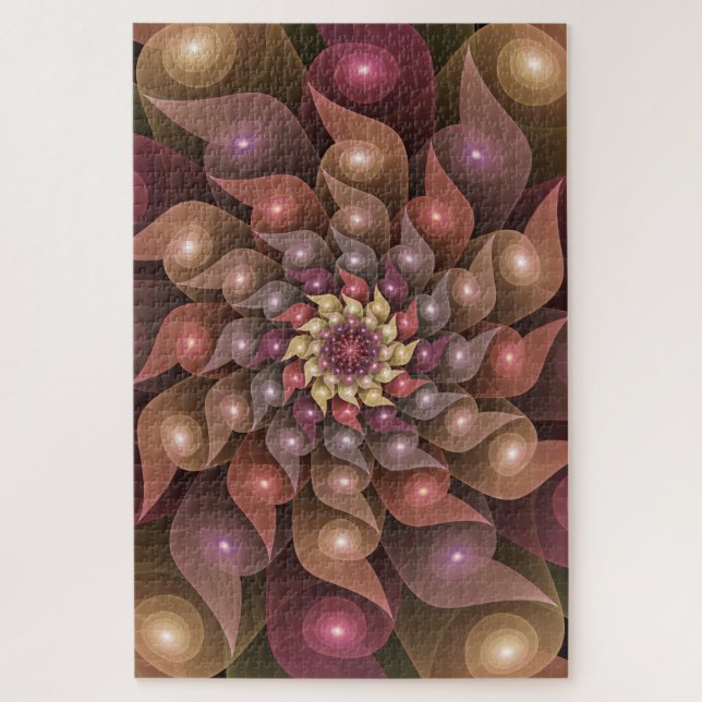 Quebra-cabeça Arte Fractal Moderna Abstrato de Flor Shiny Surrea (Vertical)