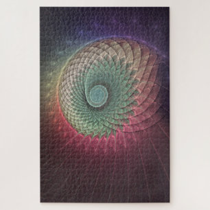 Quebra-cabeça Arte Fractal Moderna Colorida abstrato Snail