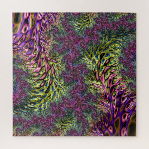 Quebra-cabeça Arte Fractal Trippy Funky Groovy Digital Abstrato