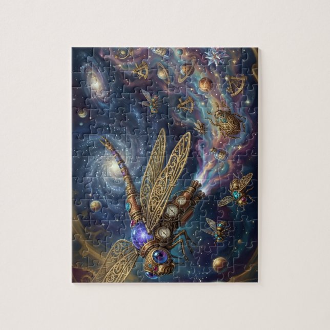 Quebra-cabeça Arte Galáxia Mecânica Celestial Espaço Steampunk (Vertical)