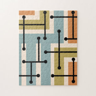Quebra-cabeça Arte Geométrica Retroativa Maze 1970
