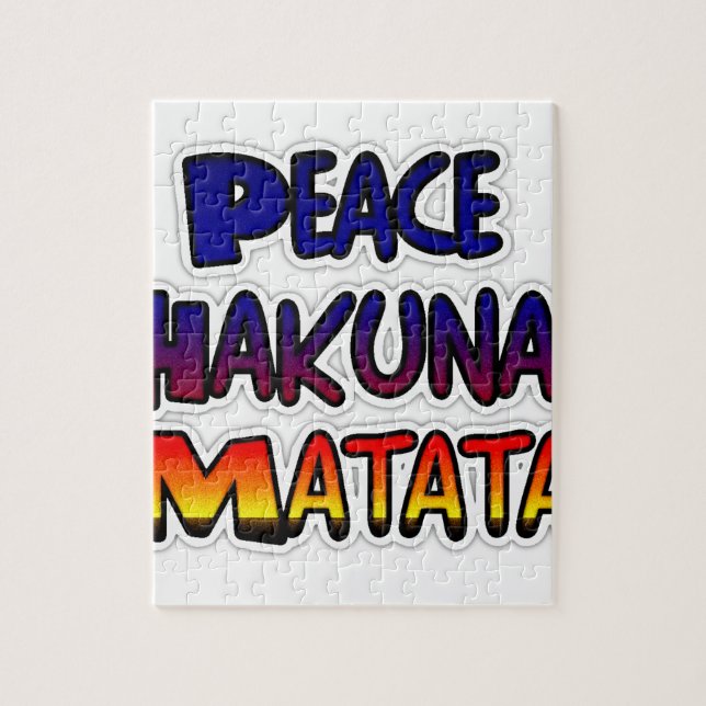 Quebra-cabeça Arte Gradiente da Paz de Hakuna Matata (Vertical)