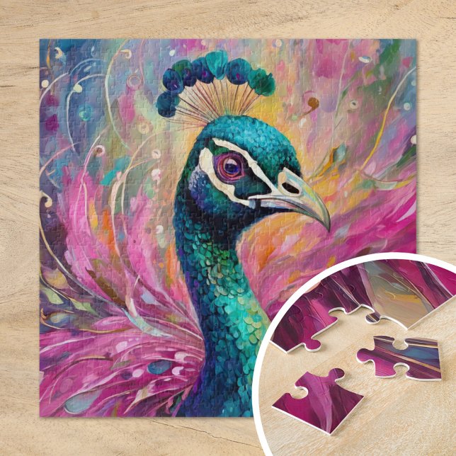 Quebra-cabeça Arte Impressionista Moderna Impressionista Peacock (Criador carregado)