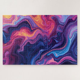 Quebra-cabeça Arte Líquida Abstrata Cores Vibrantes Quebra-Cabeç
