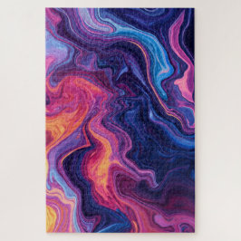Quebra-cabeça Arte Líquida Abstrata Cores Vibrantes Quebra-Cabeç