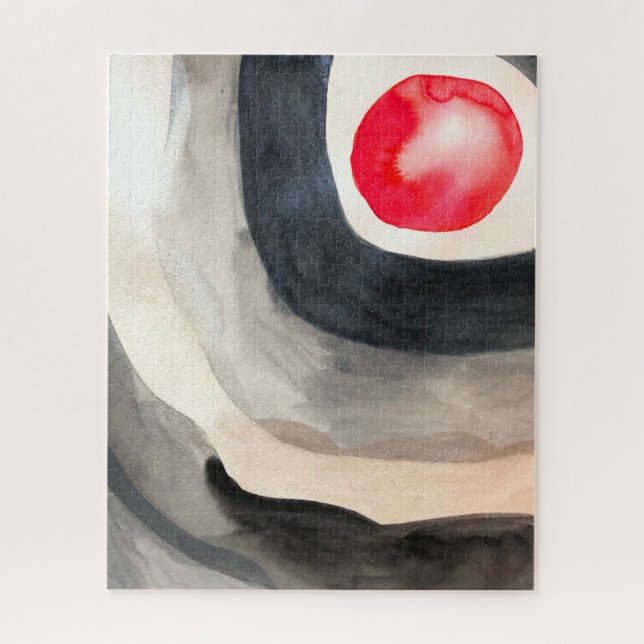 Quebra-cabeça Arte moderna abstrata cinza e preto sol (Vertical)