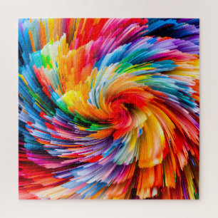 Quebra-cabeça Arte Moderna Abstrata Colorida em Espiral