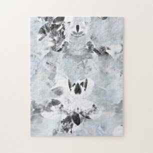 Quebra-cabeça Arte moderna abstrata luxuoso preto e branco