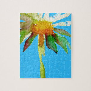 Quebra-cabeça Arte moderna da flor azul da margarida