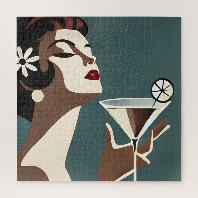 Quebra-cabeça Arte Moderna de Meados do Século A Martini DIva (Vertical)