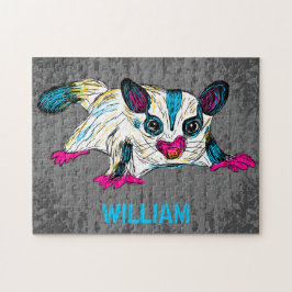 Quebra-cabeça Arte Moderna Personalizada Colorida Sugar Glider