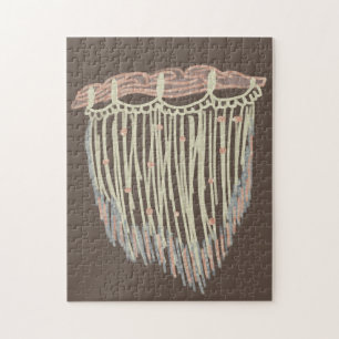 Quebra-cabeça Arte moderno boho orgânico em macramê doodles