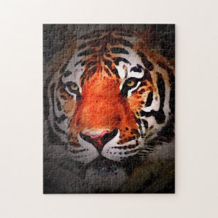 Quebra-cabeça Arte Motivacional de Rosto de Tigre