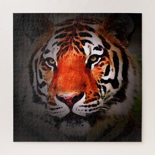 Quebra-cabeça Arte Motivacional de Rosto de Tigre (Vertical)