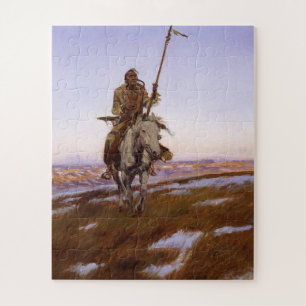Quebra-cabeça Arte Nativa Americana do Índio Cree Charles M Russ