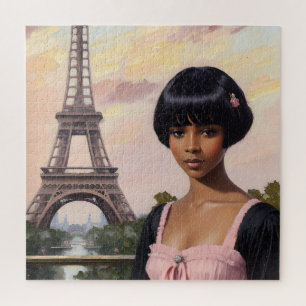 Quebra-cabeça Arte Negra Parisiense Rosa Francesa