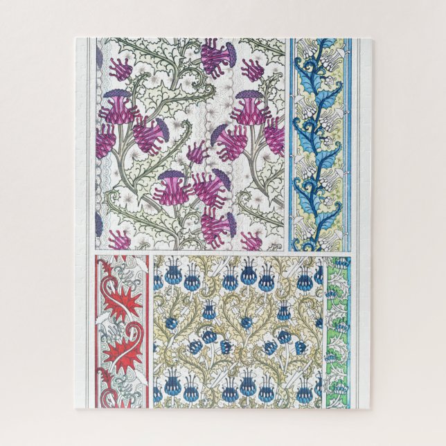 Quebra-cabeça Arte nouveau floral esta flor, arte têxtil (Vertical)