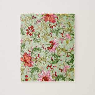 Quebra-cabeça Arte Nova Antiga Chinoiserie Floral Chinesa