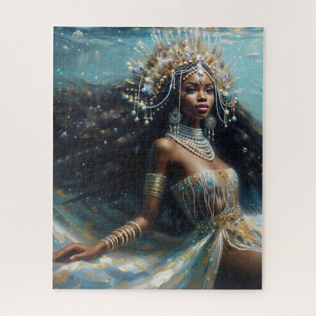 Quebra-cabeça Arte Orisha Yemaya Subaquático (Vertical)