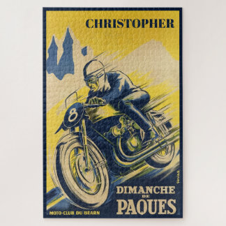 Quebra-cabeça Arte Personalizada de Corrida de Motocicletas Vint