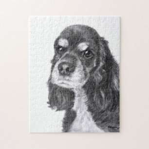 Quebra-cabeça Arte preta de cocker spaniel