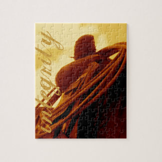 Quebra-cabeça Arte roping rústica ocidental da sela