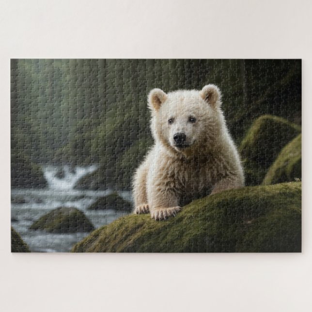 Quebra-cabeça Arte Selvagem do Urso Branco (Horizontal)