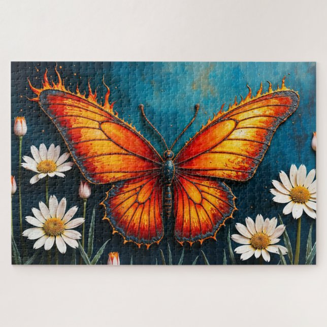 Quebra-cabeça Arte sobre asas monarcas brilhantes e ferozes (Horizontal)