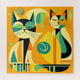 Quebra-cabeça Arte sobre gatos modernos do século médio: Formas 