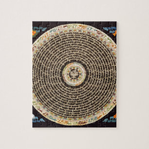 Quebra-cabeça Arte tibetana da mandala (preto & ouro)