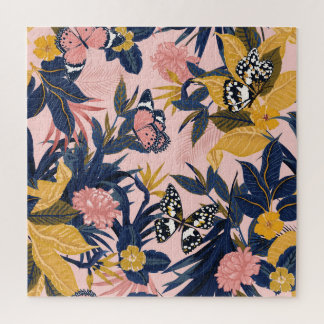 Quebra-cabeça Arte tropical: Padrões da Floresta Brilhante