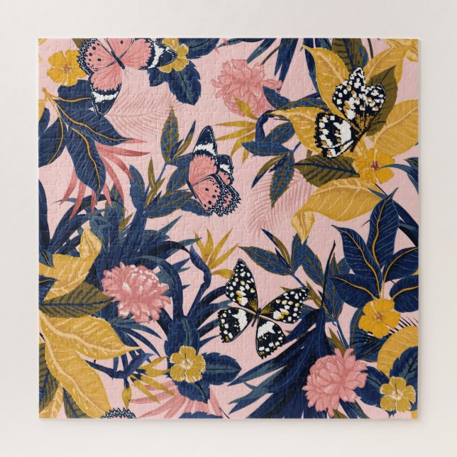 Quebra-cabeça Arte tropical: Padrões da Floresta Brilhante (Vertical)