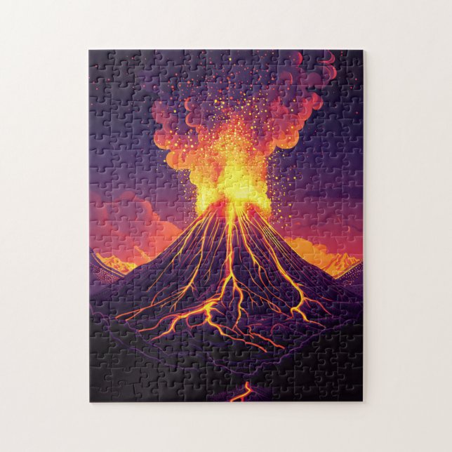 Quebra-cabeça Arte Vulcânica Dramática em Erupção (Vertical)
