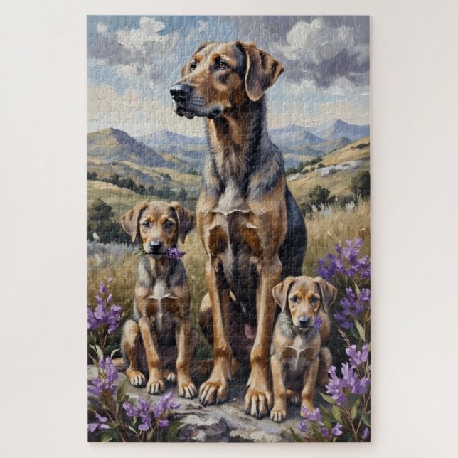 Quebra-cabeça Arte Wolfhound Highland Heather (Vertical)
