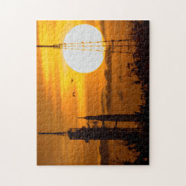 Quebra-cabeça Artemis Moon Rocket no amanhecer