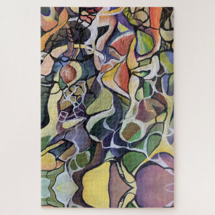 Quebra-cabeça Artéria Moderna Contemporânea de Abstrato de Aquar